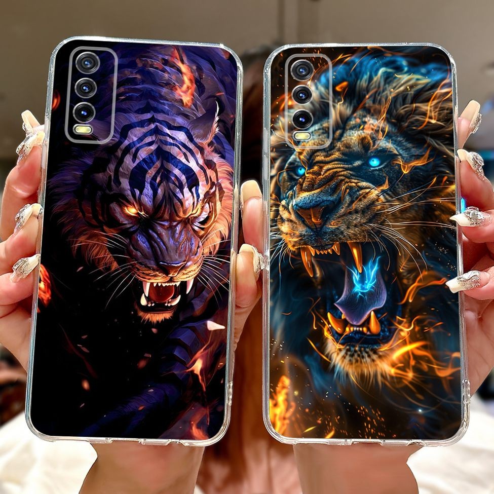 Vivo Y20 V2029 Ốp điện thoại Vivo Y20i V2027 V2032 Rõ Ràng Sang Trọng Bướm Tình Yêu Thời Trang Hoa Thoáng Mát Đẹp Trai Sư Tử Sơn