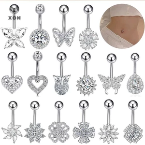 Nhẫn Nút Bụng Trái Tim Gợi Cảm Cá Tính Cho Nữ Bé Gái Pha Lê Zircon Bụng Rốn Nhẫn Trang Sức Cơ Thể [EN]