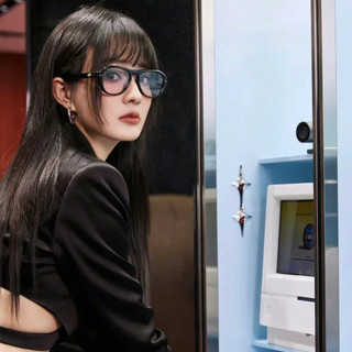 Kính gọng đen Oa sành điệu và đơn giản dành cho nam và nữ, gương trơn mặt tròn vuông sớm, gương phẳng chống xanh, không có độ
