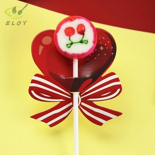 [ELOY] 50 Thẻ Trang Trí Nơ Trái Tim Đỏ Lollipop Cho Ngày Lễ Valene Đám Cưới Sinh Nhật Đồ Dùng Trang Trí Kẹo Ủng Hộ Quà Tặng VN