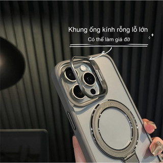 Ốp lưng iPhone chống sốc chống trầy, giá đỡ lưng & camera, hỗ trợ sạc từ tính cho iPhone 12 13 14 15 16 Pro Max