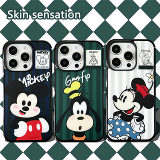 Ốp lưng từ tính hình Mickey Minnie Goofy hoạt hình dễ thương cho iPhone 16 15 14 12 11 13 Pro Max 16plus 16E