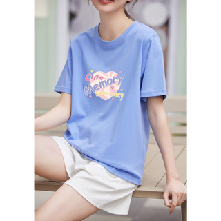 [MIZIQI] Áo thun cổ tròn in hình vui nhộn dành cho nữ, Áo thun ngắn tay thoải mái giảm tuổi mùa hè