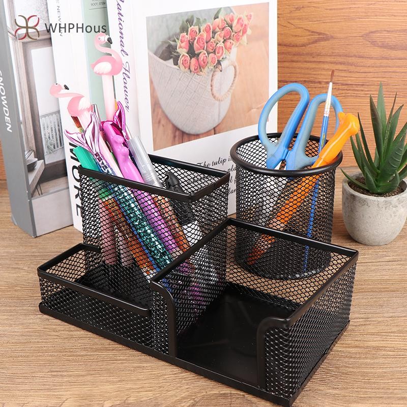 RUA Để Bàn Văn Phòng Phẩm Người Tổ Chức Sáng Tạo Kim Loại Bút Chì Tập Tin Giá Để Đồ Hộp Bảo Quản Phụ Kiện Văn Phòng Để Bàn Trang Trí Mới