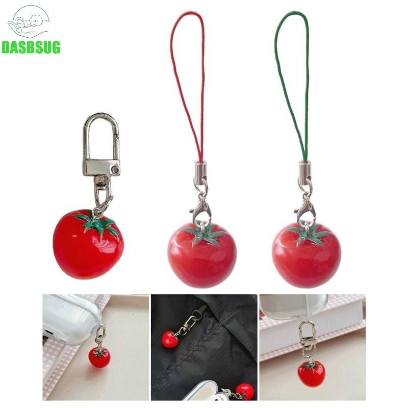 Dasbsug Cô Gái Đáng Yêu Lá Cà Chua Quyến Rũ Móc Khóa Nhựa Hợp Kim Phụ Kiện Thời Trang