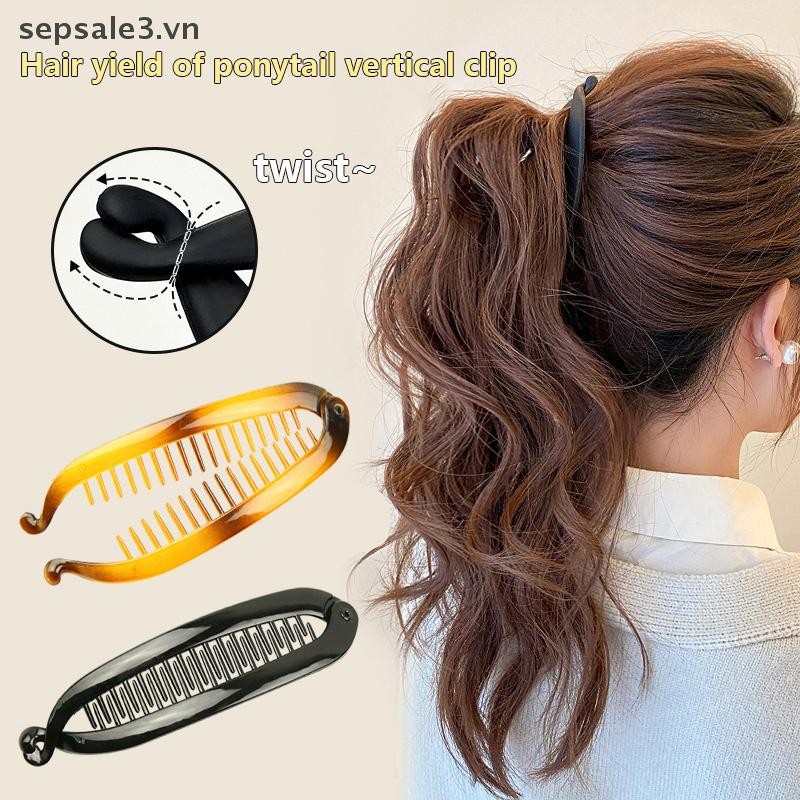 Kẹp Tóc Hình Cá Thời Trang, Màu Trơn Đơn Giản, Kẹp Chuối, Lược Sóng, Kẹp Bím Tóc Cho Nữ Bé Gái