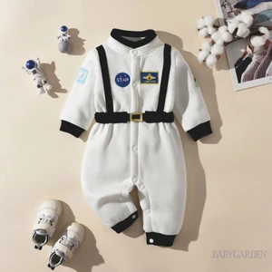 / / -9Month-4years Trẻ Em / Bé Trai Rompers Phong Cách Phi Hành Gia Miếng Dán Chắp Vá Chụp Đóng Áo Liền Quần Dài Tay Quần Áo Mùa Thu
