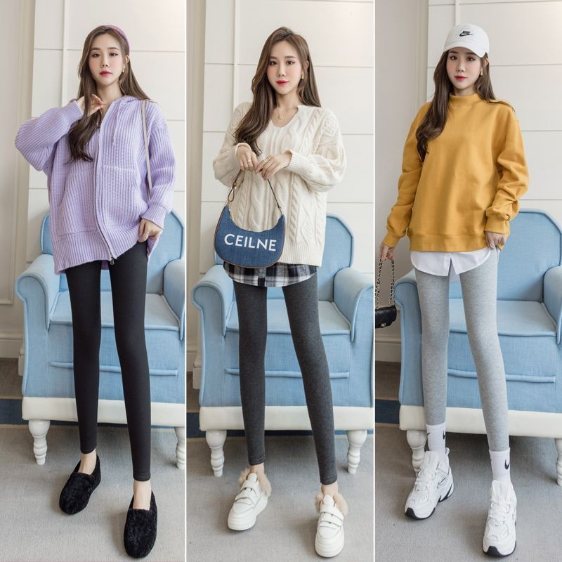 Quần thể thao lót nhung quần giữ ấm Quần legging nữ mặc ngoài mùa đông mẫu mới cạp cao giữ ấm liền sợi nhung