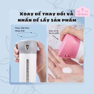 Bộ chiết mỹ phẩm du lịch 4 trong 1 đầu pump tiện lợi Gecomo chống va đập và rò rỉ 30ml x 4