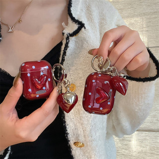 Bodian Wine Red Love cho AirPods 1 / 2 3 Pro Pro2 pro3 Airpod4 Bộ tai nghe Vỏ bảo vệ Bluetooth không dây AirPods Pro i3 i4 pro3 Vỏ bảo vệ tai nghe