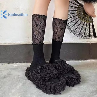 Kudosation Thu Đông Jk Ren Ấm Áp Phong Cách Ba Lê Ngọt Ngào Xếp Chồng Tất
