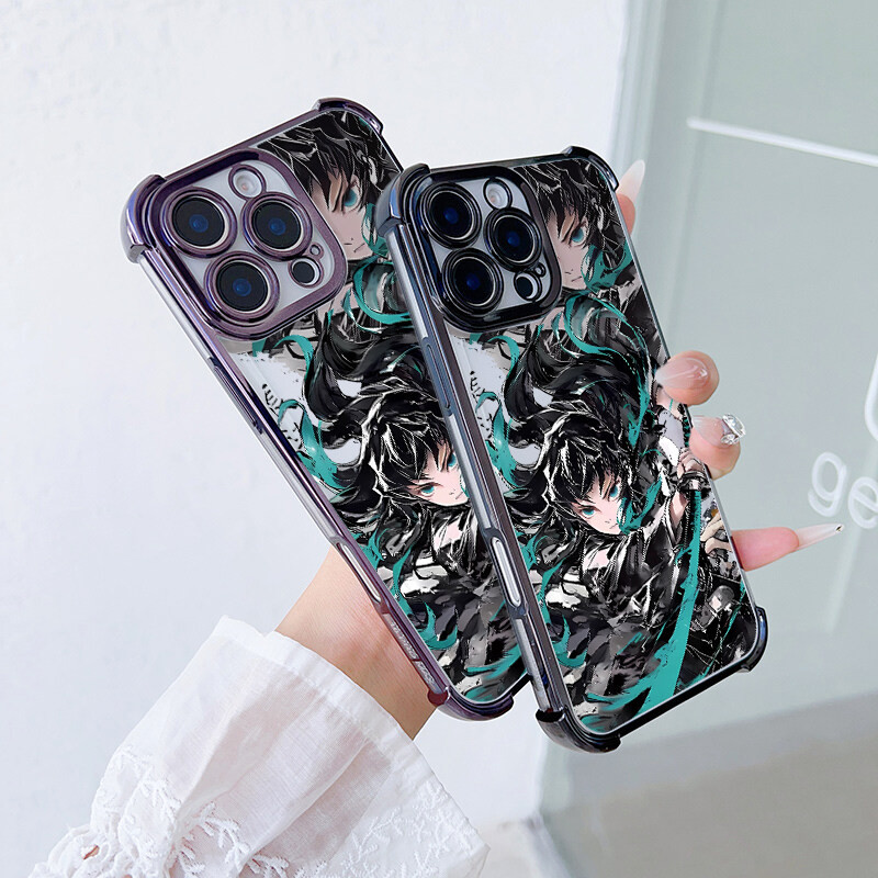 Ốp Điện Thoại Di Động Cho OPPO A79 5G A78 A98 A58 A17 A38 A18 A16 A15 A15S A54 A77 A57 A55 A74 A36 A76 A96 A9 A5 2020 Vỏ Mạ Anime Demon Slayer Tokitou Muichirou