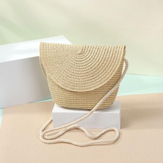 Túi Rơm TOSE, Túi Xách Ống Hút Mini Handmade, Ví Đựng Tiền Xu Hình Vỏ Túi Đi Biển Mùa Hè Trẻ Em