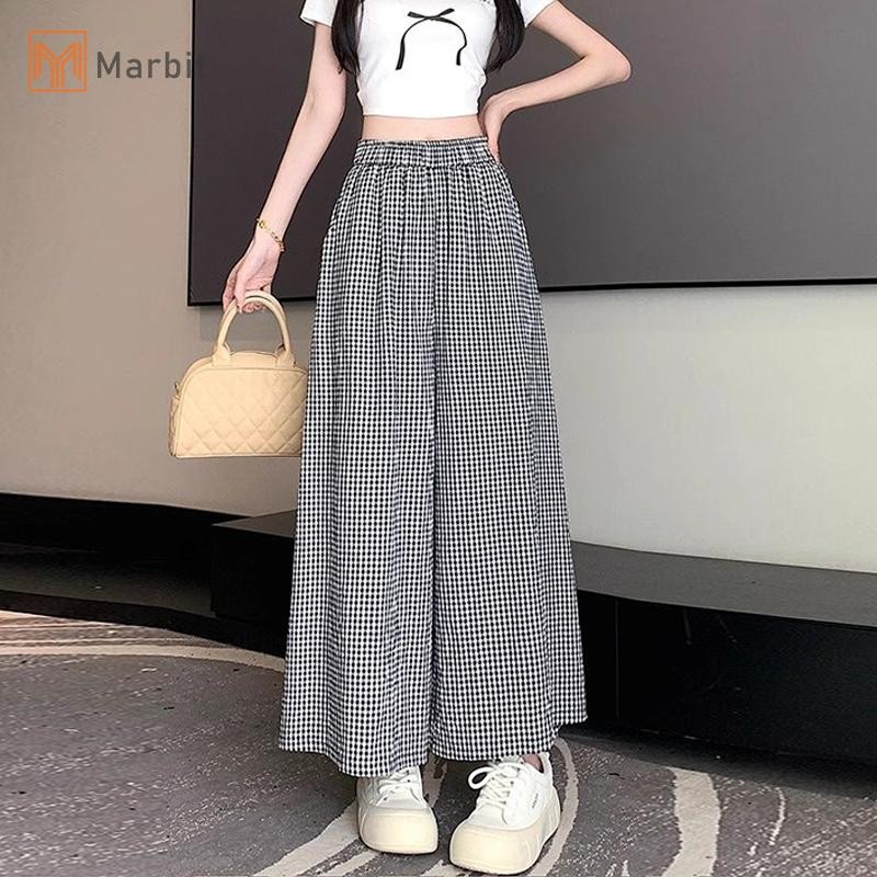 Marbit Thời Trang Thường Ngày Cao Cấp Kẻ Sọc Nhỏ Rời Chân Rộng Quần Nữ Mới