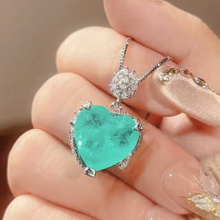 Châu Âu Mỹ ins Phong Cách Mới Ngọc Lục Bảo Hình Trái Tim Trang Sức Phù Hợp Với Nữ
