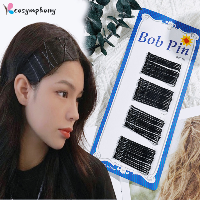 60 / 300 Chiếc Kẹp Tóc Màu Đen gợn Sóng - Kẹp Bên Thời Trang Đơn Giản Cho Bé Gái Phụ Kiện Tóc