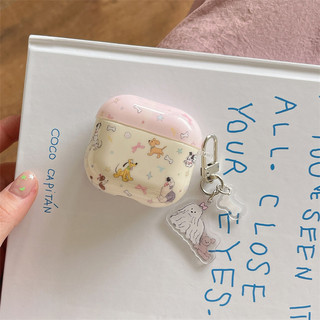 Nơ chú chó phát hiện cho AirPods 1 / 2 3 Pro Pro2 pro3 Airpod4 Bộ tai nghe Vỏ bảo vệ Bluetooth không dây AirPods Pro i3 i4 pro3 Vỏ bảo vệ tai nghe