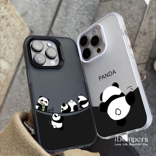 ibumpers Ốp Điện Thoại iPhone Dễ Thương Họa Tiết Gấu Trúc Sống Động Ốp Lưng Trong Suốt Nhám Mờ Chống Bẩn Chống Sốc Cho IPhone 16 15 14 12 13 11 Pro Max IP 7 8 Plus X XS XR