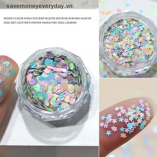 [savemoneyeveryday] 1Jar Hỗn Hợp Lấp Lánh Ngôi Sao Tình Yêu Mảnh Móng Tay Kim Sa Lấp Lánh Trang Trí Móng Tay Nghệ Thuật Đầu Làm Móng Tay Quyến Rũ Cho Nữ Bé Gái DIY [vn]