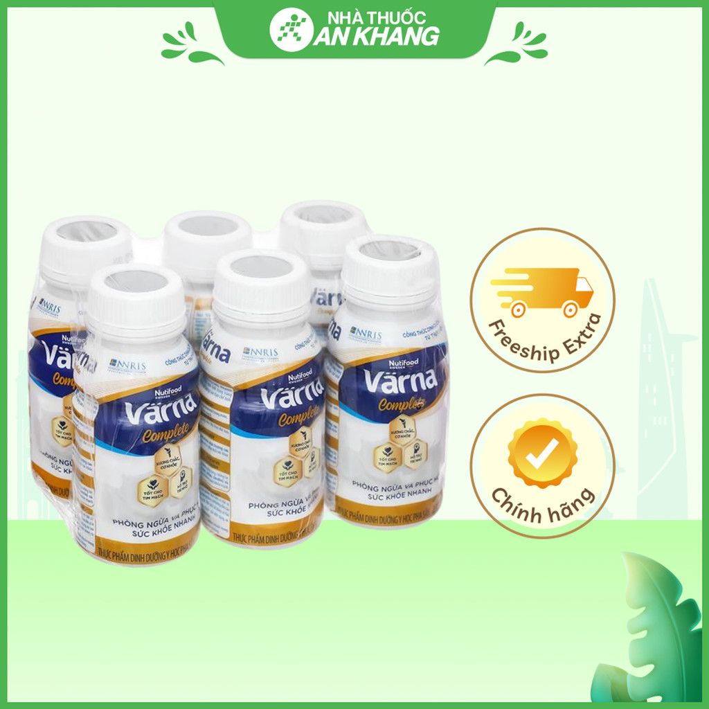 Sữa bột pha sẵn Nutifood Varna Complete giúp bổ sung dinh dưỡng (6 chai x 237ml)