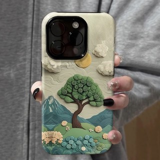 Ốp điện thoại 2 trong 1 Spring Breeze Mountain Rose tương thích với iPhone 15 Pro Max, Apple 16 14 Plus 11 / 12 / 13 Pro Max, vỏ bảo vệ chống sốc mới