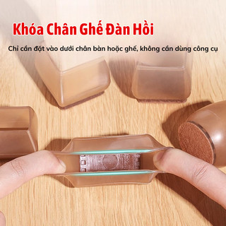 Bộ 4 Cái Bọc Chân Ghế Silicon Myd.23 Đế Nỉ Êm Bảo Vệ Sàn Nhà Không Gây Tiếng Ồn