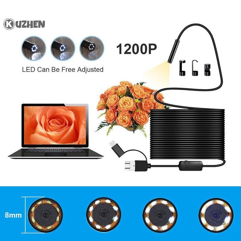 KUZHEN 3 trong 1 USB Type-C Kiểm tra nội soi Borescope 5.5 / 7 / 8mm Ống kính HD Camera IP68 HOT