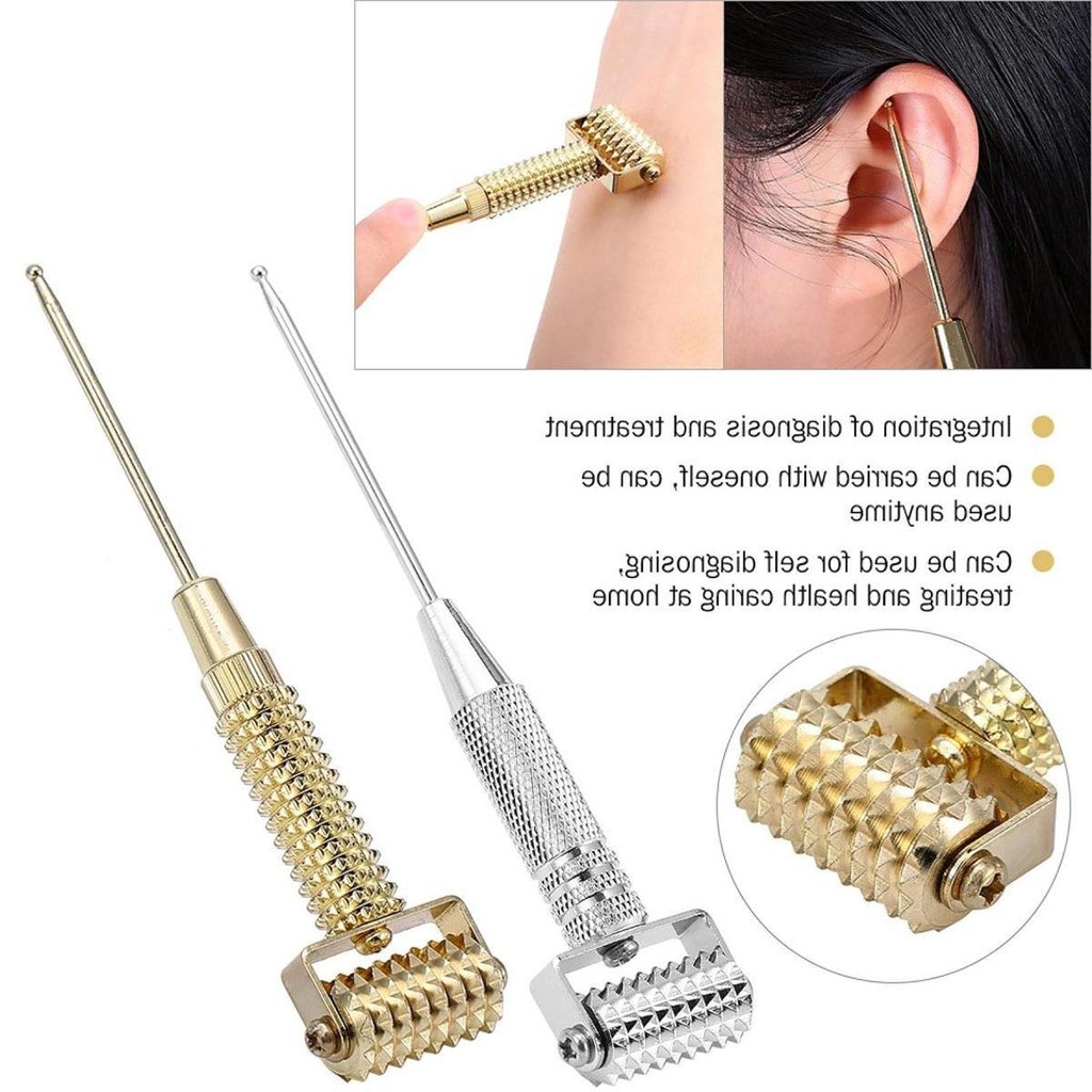 Bút cảm ứng đa chức năng bằng đồng, máy dò điểm nhấn trên mặt và tai, con lăn massage, kim massage FCMY