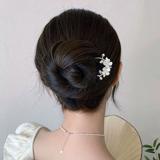 Phong Cách Mới Camellia Hình Chữ U Kẹp Tóc Nữ Cổ Cao Cấp Đầu Lưng Tấm Tóc Kim Loại Kẹp Tóc Hanfu Mũ Đội Đầu