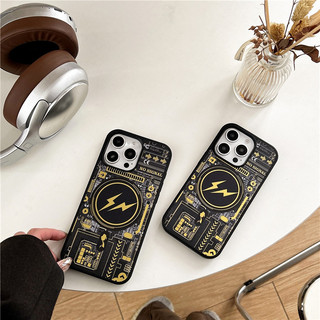 Ốp điện thoại Pikachu hình tia chớp tấm cơ khí từ tính cho iPhone 16 15 14 13 12 Pro Max Cape