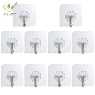 [ELOY] 10 Móc Dán Tường Siêu Dính Trong Suốt Chịu Lực Tốt Treo Tường 6x6 Cm VN