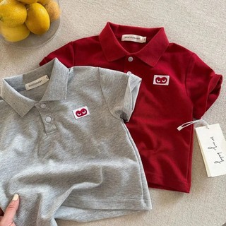 Áo thun polo ngắn tay mùa hè mới cho bé trai và bé gái, phong cách cho trẻ nhỏ và trẻ trung, áo cổ bẻ cho trẻ em