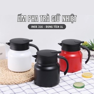 Bình trà giữ nhiệt có lưới lọc trà lõi inox 316 dung tích 1 lít - Phích nước nóng có tay cầm...