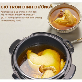 Nồi áp suất điện Hare HR PC606dung tích 6L công suất 1000W lòng nồi chống dính, bảo hành 12 tháng