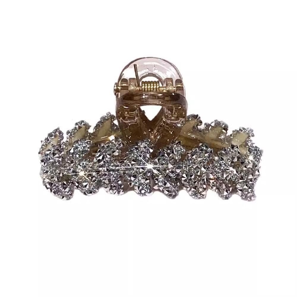 ✪Kẹp tóc nhỏ hình lúa mì bằng đá rhinestone sang trọng nhẹ cho phụ nữ, phù hợp với tóc mỏng, kẹp tóc nửa đầu, phụ kiện tóc TNPG