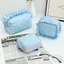 Túi trang điểm AFTEROF, Túi lưu trữ cọ trang điểm đa chức năng thiết kế Quilted, Dễ thương có dây kéo Túi vệ sinh du lịch họa tiết kẻ sọc di động dành cho bé gái Sử dụng du lịch Lưu trữ vệ sinh