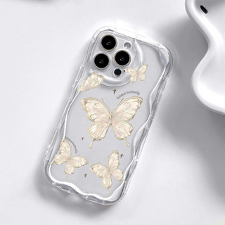 Ốp Điện Thoại Cho Samsung Galaxy S24 FE S25 Ultra Plus A16 A55 A35 A54 A15 A06 Vỏ Trong Suốt Kem Bướm Vồng Cạnh Camera Bảo Vệ Thời Trang Silicon Chống Sốc