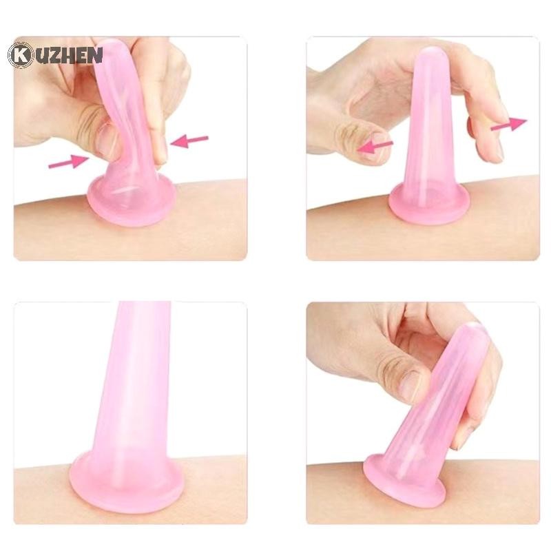 KUZHEN 2 Chiếc Silicone Cupping Hút Chân Không Mặt Massage Cốc Mặt Chân Tay Thư Giãn Hộ Gia Đình Chăm Sóc Sức Khỏe Da Mặt Nâng Dụng Cụ HOT