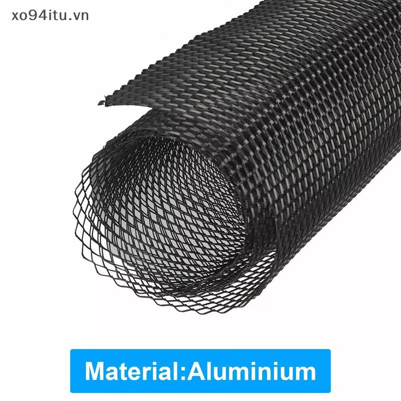 XOITU 100cmx33cm Lưới tản nhiệt hợp kim nhôm Lưới tản nhiệt ô tô Lắp cản trước Lỗ hình thoi Màu đen Lưới tản nhiệt ô tô VN