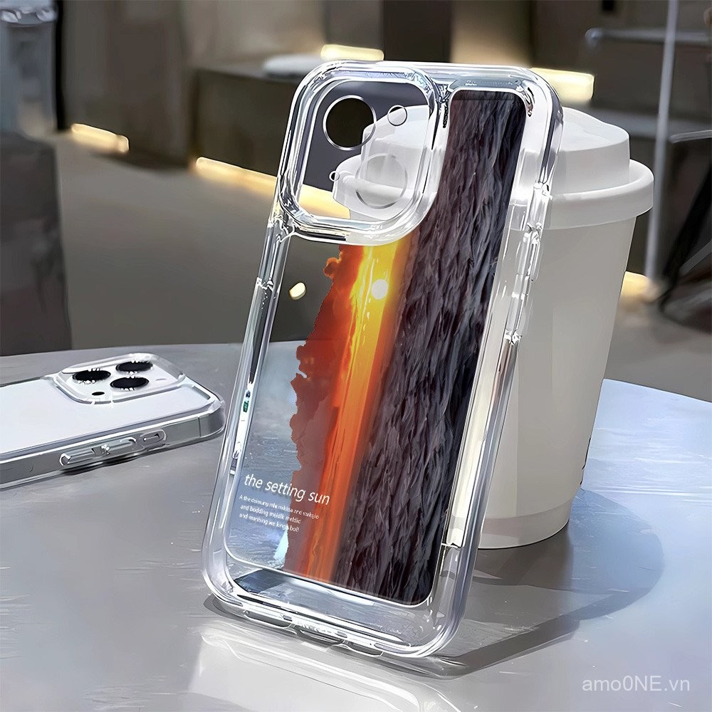 Ốp điện thoại Sunset cho Samsung Galaxy A13 A14 A15 A16 A23 34 A35 A36 A54 A55 4G 5G, trong suốt, chống rơi, không gian