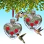 Máy phân phối nước LAKAM Birds, Máy cấp liệu hình cầu / hình trái tim có thể nhìn thấy trong suốt, chống rò rỉ PET bền bỉ 3 cổng Đài phun nước chim Sân sau