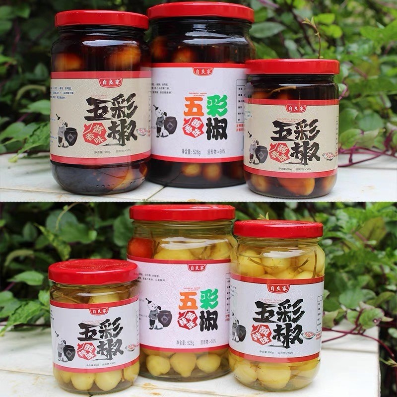 Nền tảng Quảng Tây Zijia - Ngâm chua nhiều màu: Tiêu ngọc trai cay, tiêu núi, sốt đậu nành, tiêu rau củ