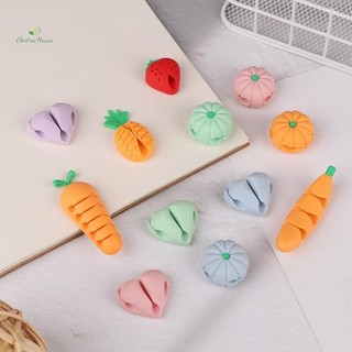 [Nhà Điện] 2 / 4 Chiếc Dễ Thương Tình Yêu Dứa Cáp Cuộn Dây Tổ Chức Dây Dính Kẹp Quản Lý Dây Đa Năng Cho Tường Bàn Làm Việc mới