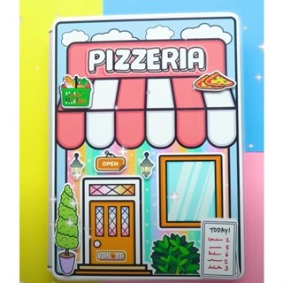 Đồ chơi búp bê giấy Của hàng Pizza toca boca ,đồ chơi bóc dán thủ công