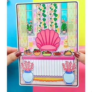 Búp bê giấy Avatar Black & Pink Quiet Book  candy house paper đồ choi thủ công bóc dán diy