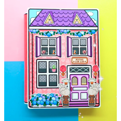 Búp bê giấy Avatar Ngôi nhà công chúa Nastya dễ thương,đồ chơi bóc dán thủ công quà tặng dành cho bé