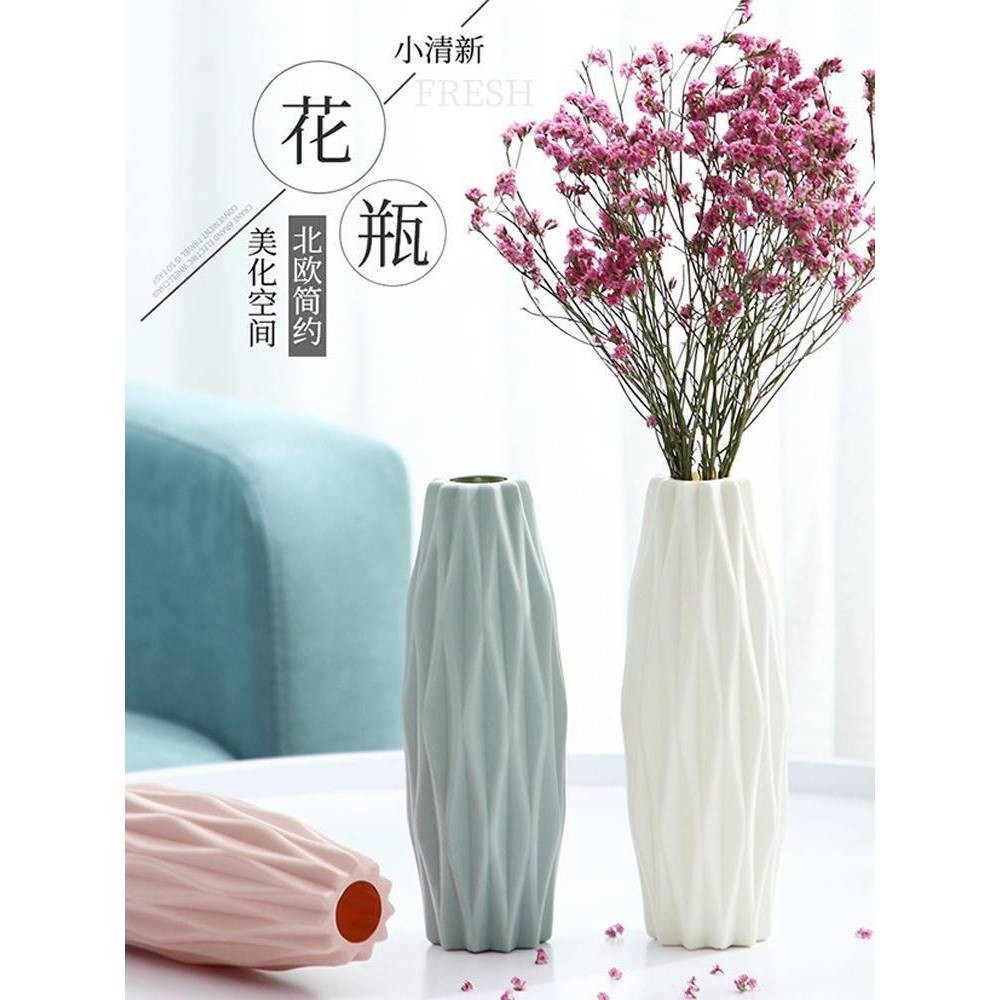 Bình hoa nhựa giả gốm décor, lọ hoa nhựa phong cách Bắc Âu