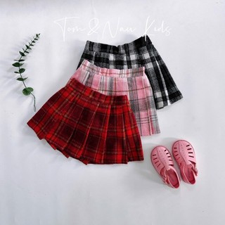 CV15-[tomnaukid] Chân váy xếp ly caro cho bé gái size từ 8-35Kg