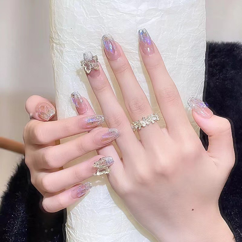Ảnh Móng tay giả Minoderm Nail box kèm keo gắn, dáng ngắn, dài, thiết kế trơn, đính đá sang trọng 4