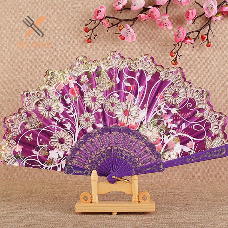 Rrlnmd Phong Cách Trung Hoa Quạt Lụa Gấp Quạt Cưới Nghệ Thuật Quà Tặng Múa Tay Quạt Vintage Gấp Cầm Tay Quạt Hoa MỚI
